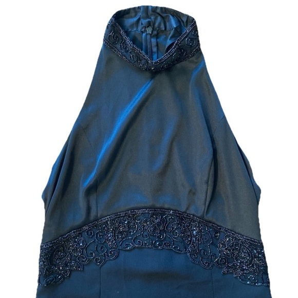 Laurence Kazar sequin halter gown Y2K size large black - Picture 7 of 9